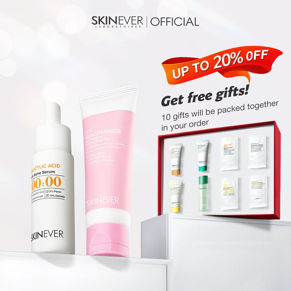3% Niacinamide Exfoliating Whitening Gel & Salicylic Anti Acne Serum - SKINEVER - 