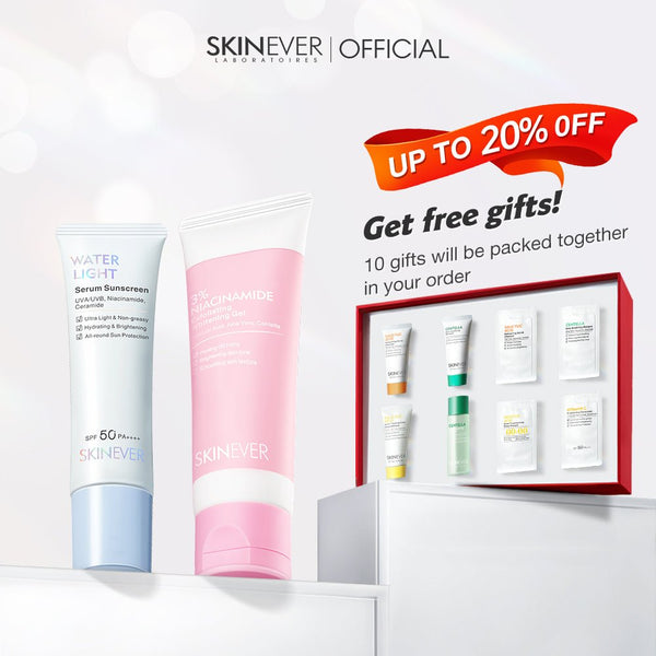 3% Niacinamide Exfoliating Whitening Gel & Water Light Serum Sunscreen - SKINEVER - 