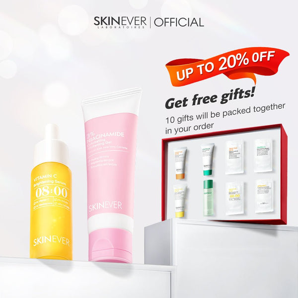 Vitamin C Brightening Serum & 3% Niacinamide Exfoliating Whitening Gel - SKINEVER - 